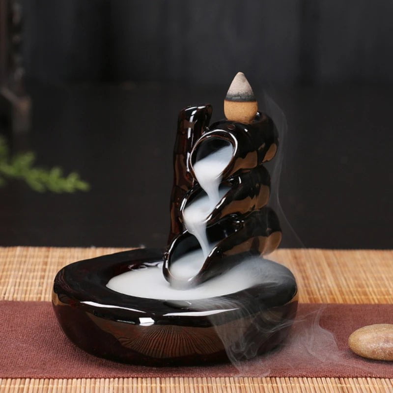 Storazone Creative Home Decor Backflow Stick Incense Burner Ceramic Censer Home Decoration Use In Home Teahouse Zen Yoga Decor -No Incense