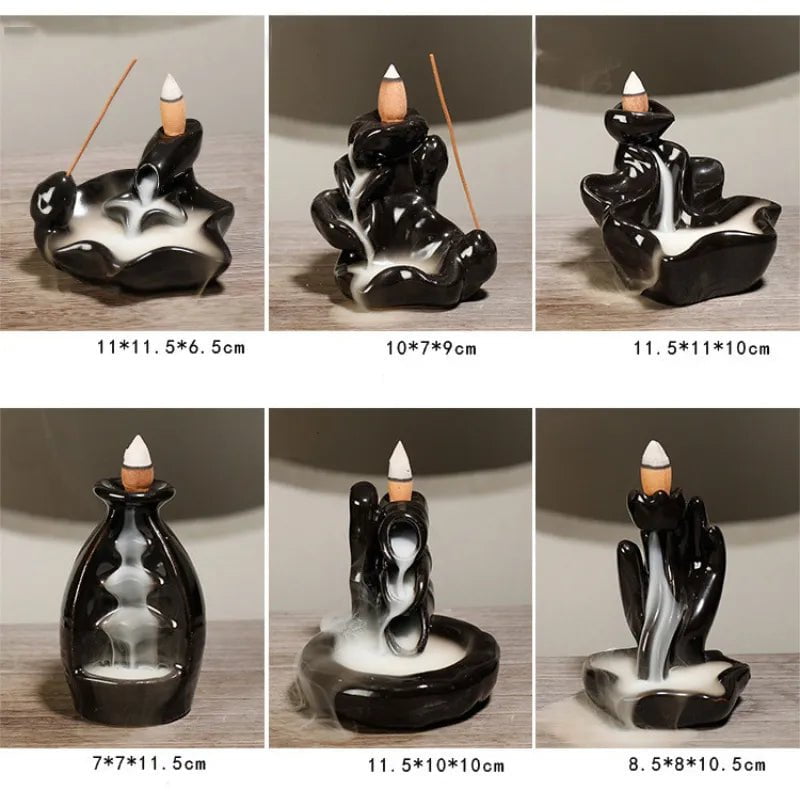 Storazone Creative Home Decor Backflow Stick Incense Burner Ceramic Censer Home Decoration Use In Home Teahouse Zen Yoga Decor -No Incense