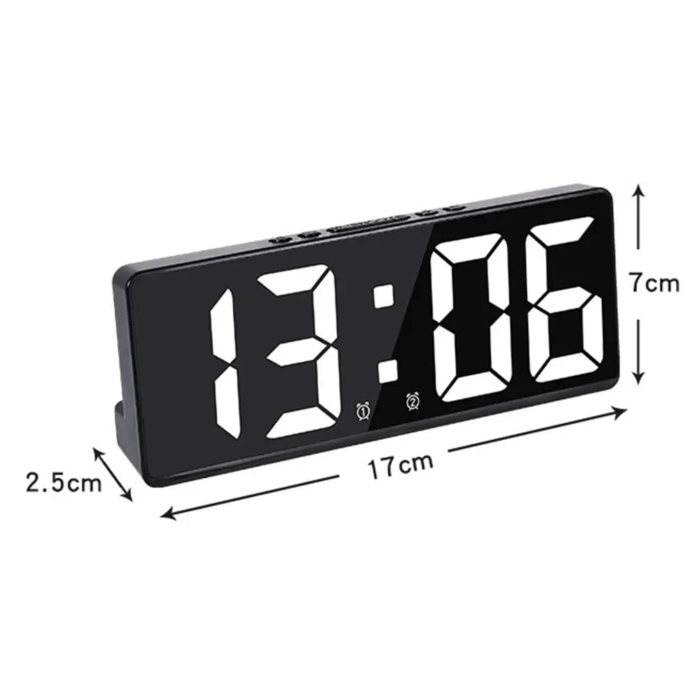 Storazone Creative Number Clock Color Nightlight Temperature Calendar Alarm Clock LED Large Number Electronic Clock Backlight Home Decor