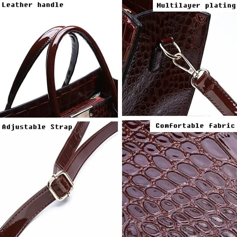 Storazone Crocodile Print Women Handbags Purse Tote Bags Adjustable Strap Top Handle Bag Large Capacity Crossbody Bags Work Travel Gift