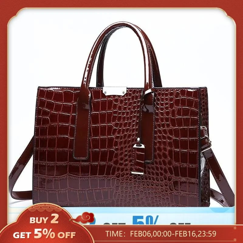 Storazone Crocodile Print Women Handbags Purse Tote Bags Adjustable Strap Top Handle Bag Large Capacity Crossbody Bags Work Travel Gift