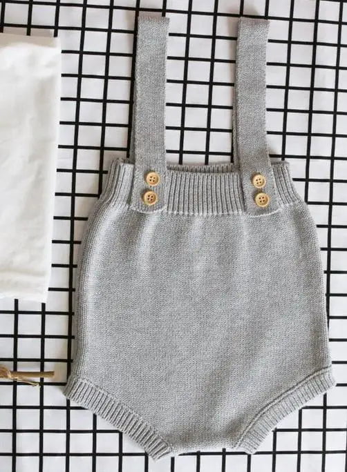 Storazone CRZX2805 Grey / 3M New 2022 Baby Knitting Rompers Cute Overalls Newborn Baby Boys Clothes Infantil Baby Girl Boy Sleeveless Romper Jumpsuit 0-24M