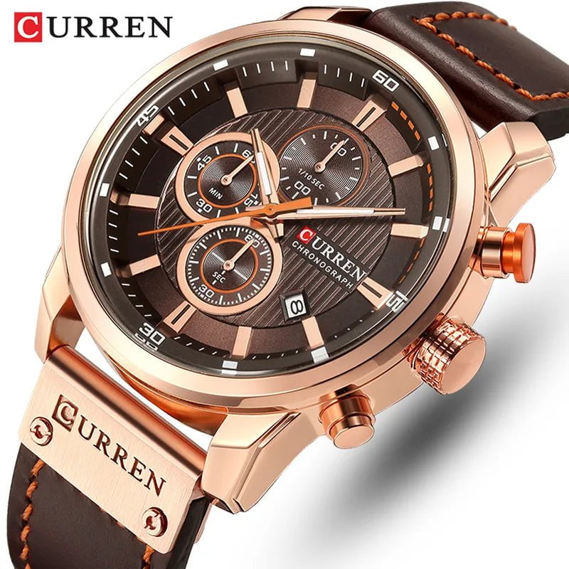 Storazone CURREN Brand Watch Men Leather Sports Watches Men's Army Military Quartz Wristwatch Chronograph Male Clock Relogio Masculino