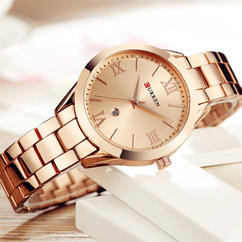 Storazone CURREN Gold Watch Women Watches Ladies 9007 Steel Women's Bracelet Watches Female Clock Relogio Feminino Montre Femme