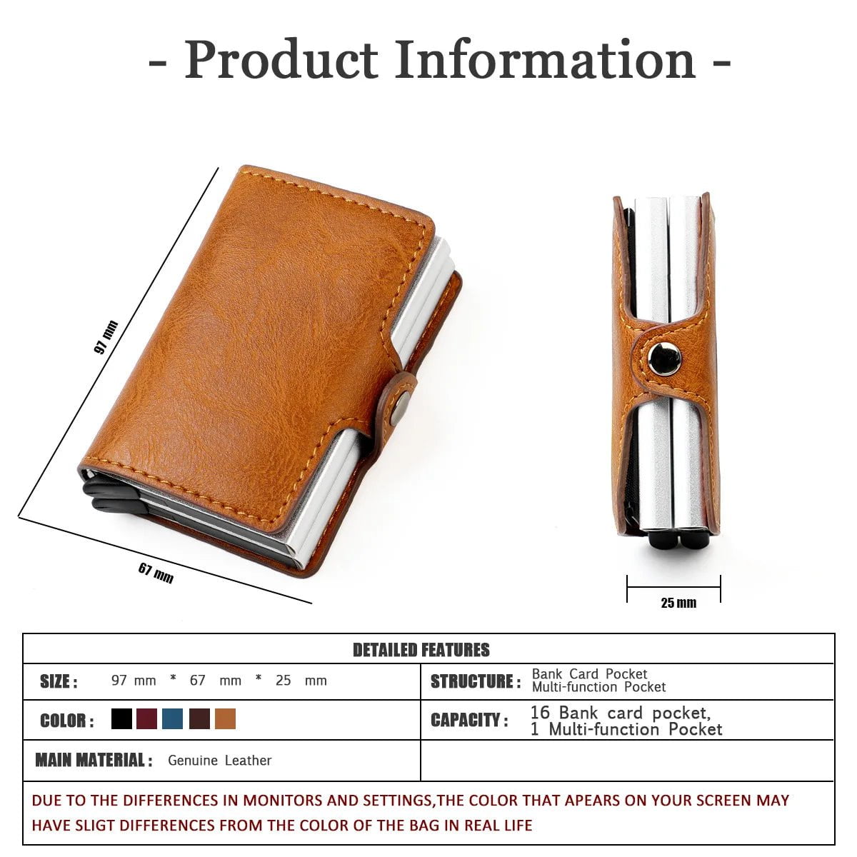 Storazone Custom RFID Blocking Men Wallet Credit Card Holder Leather Card Wallet Double Metal Box ID Card Holder Money Clip Purse New 2023