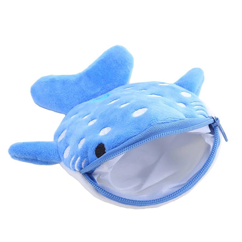 Storazone Cute Cartoon Whale Shark Coin Purse Kawaii Wallet Portable Plush Coin Bag Key Earphone Coin Organizer Pouch Zipper Bag Kids Gift