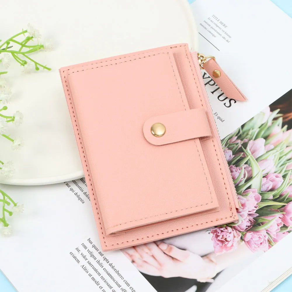 Storazone Cute Fashion PU Leather Mini Coin Purse Women Solid Color Credit Card Holder Bags Small Wallet Money Bag Purse Card Holder