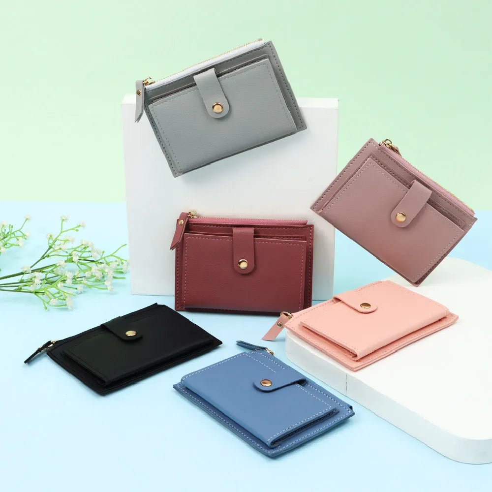 Storazone Cute Fashion PU Leather Mini Coin Purse Women Solid Color Credit Card Holder Bags Small Wallet Money Bag Purse Card Holder