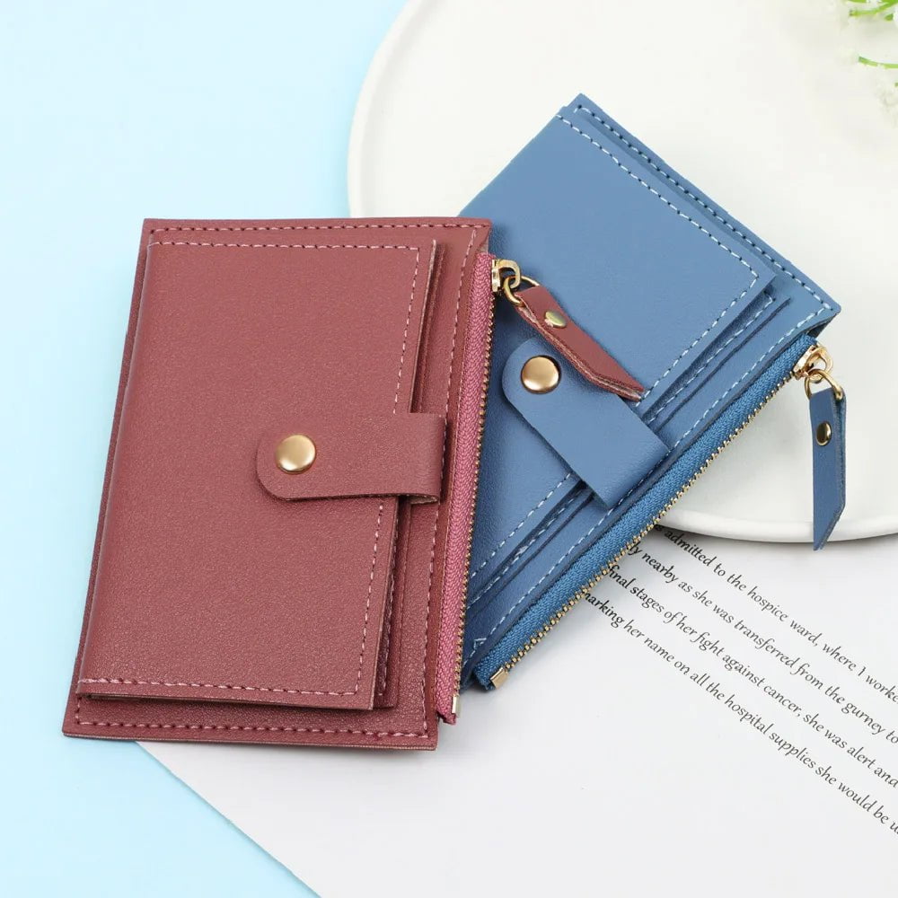 Storazone Cute Fashion PU Leather Mini Coin Purse Women Solid Color Credit Card Holder Bags Small Wallet Money Bag Purse Card Holder