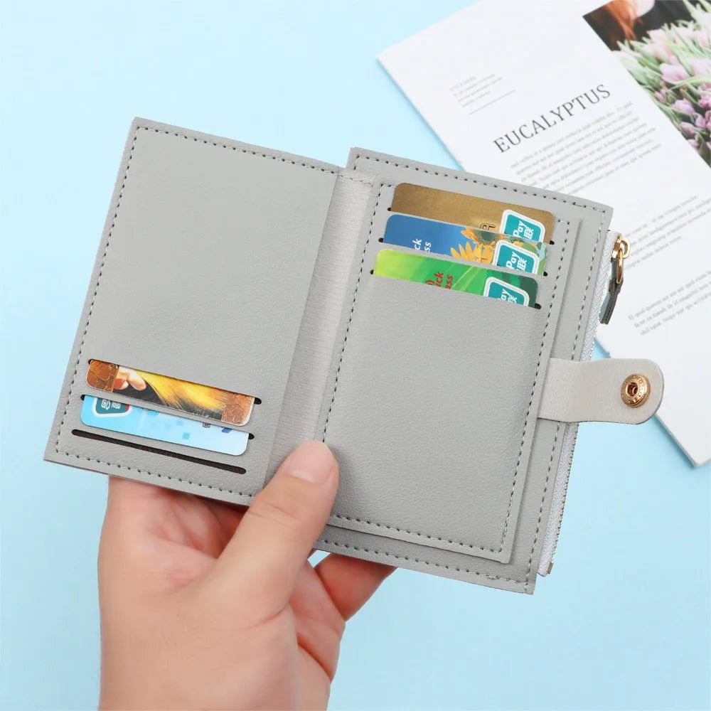 Storazone Cute Fashion PU Leather Mini Coin Purse Women Solid Color Credit Card Holder Bags Small Wallet Money Bag Purse Card Holder