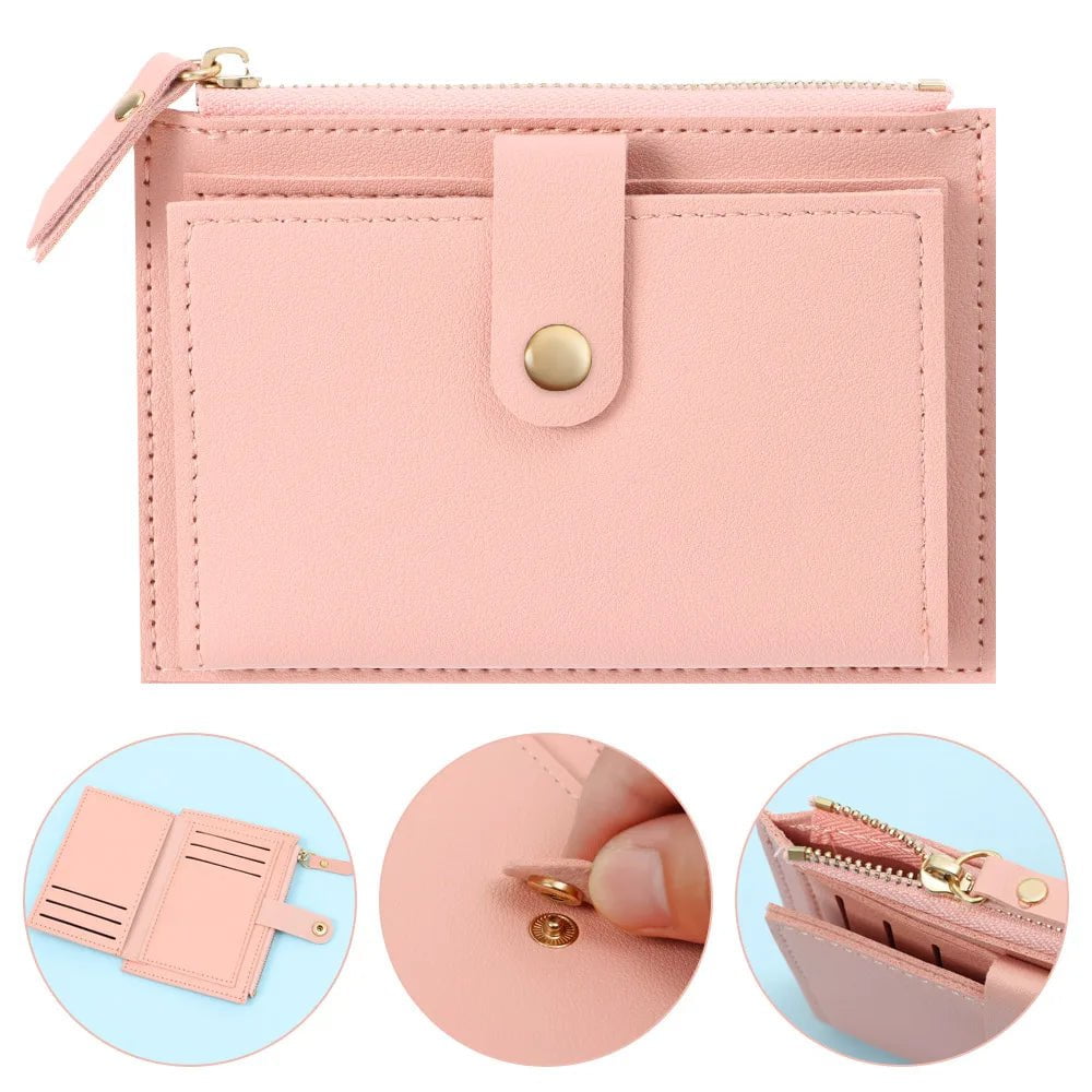 Storazone Cute Fashion PU Leather Mini Coin Purse Women Solid Color Credit Card Holder Bags Small Wallet Money Bag Purse Card Holder