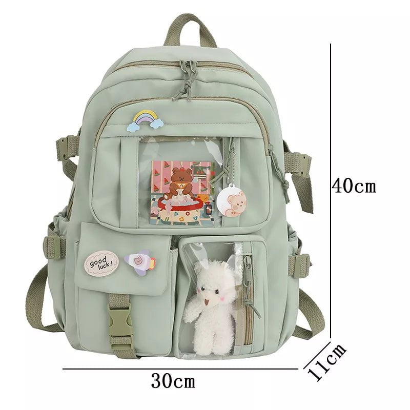 Storazone Cute Women Backpacks Waterproof Multi-Pocket Nylon School Backpack for Student Female Girls Kawaii Laptop Book Pack Mochilas