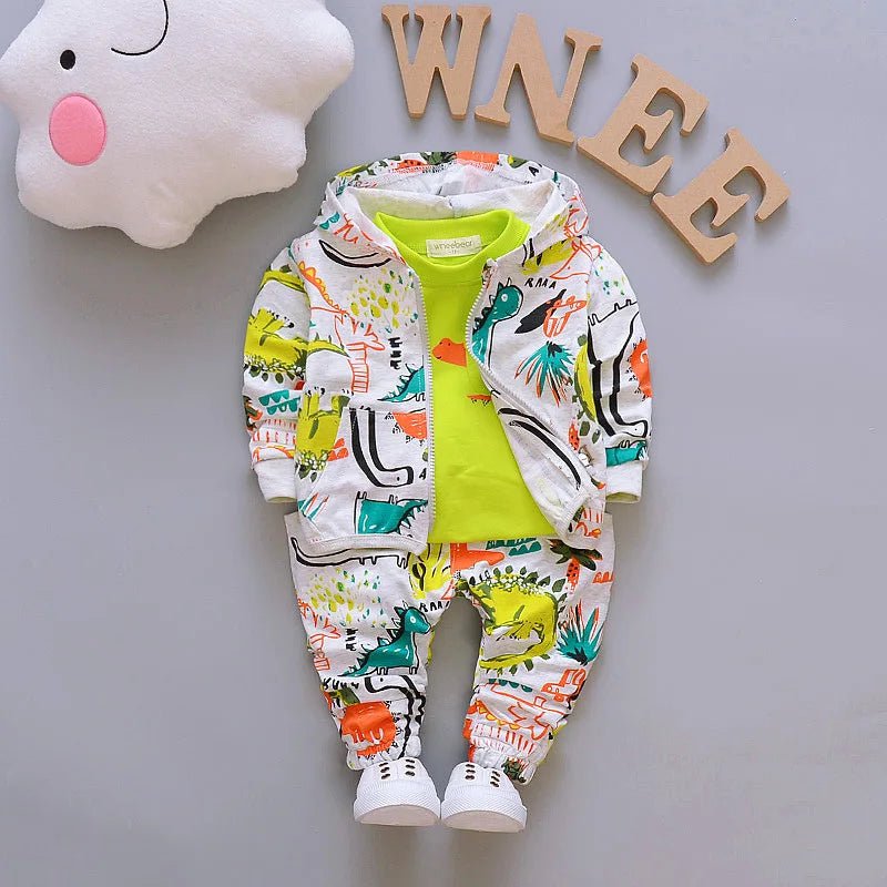 Storazone CWW konglong F Green / 2T New Spring Autumn Children Boys Clothes Baby Girls Jacket T-Shirts Pants 3Pcs/sets Infant Toddler Casual Costume Kids Tracksuits