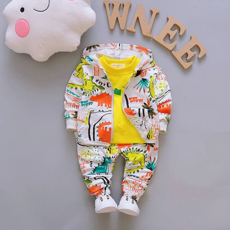 Storazone CWWkonglongFYellow / 2T New Spring Autumn Children Boys Clothes Baby Girls Jacket T-Shirts Pants 3Pcs/sets Infant Toddler Casual Costume Kids Tracksuits