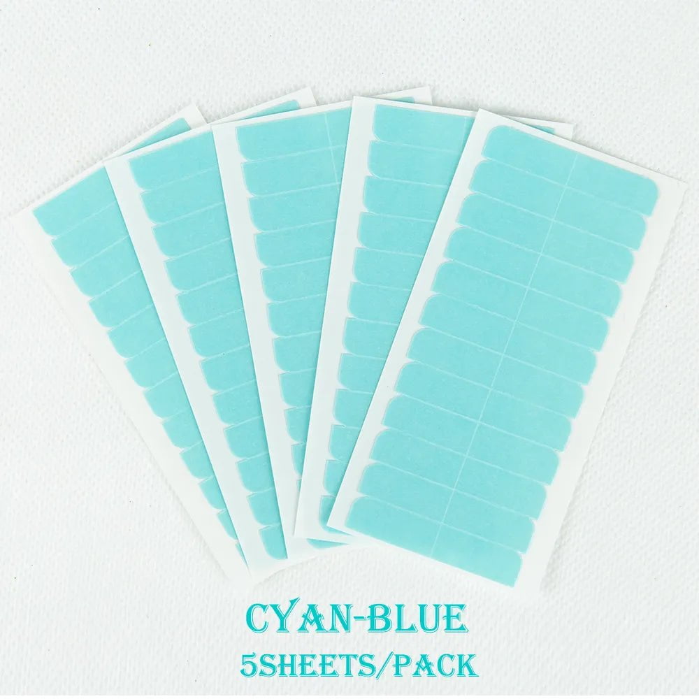 Storazone cyan blue / CHINA / picture Alileader 5sheets 60pcs Hair Extension Tape Adhesive Bonding Double Sided  Strong Waterproof Tape For Hair Extension/Lace/Toupee