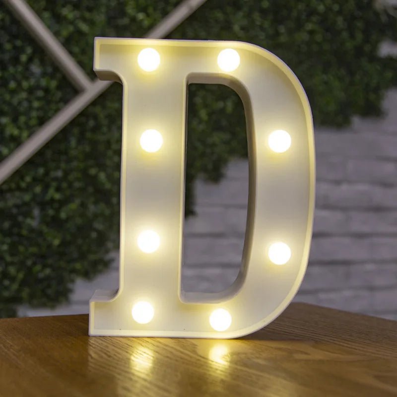 Storazone D / 22cm Luxury Alphabet Letter LED Lights Luminous Number Lamp  Battery Night Light for Home Wedding Birthday Christmas Party Decoration