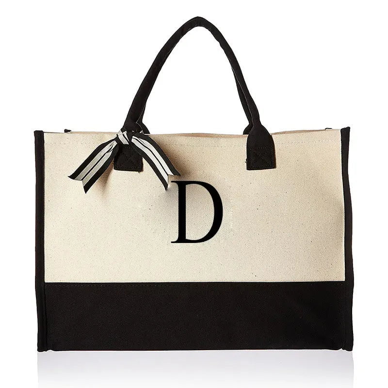 Storazone D / 40X30X15 Tote Bag Fashion Canvas Totes Letters Flower Portable Beach Shoulder Shopping Casual Beach Bag Large Capacity Handbag  Wholesale