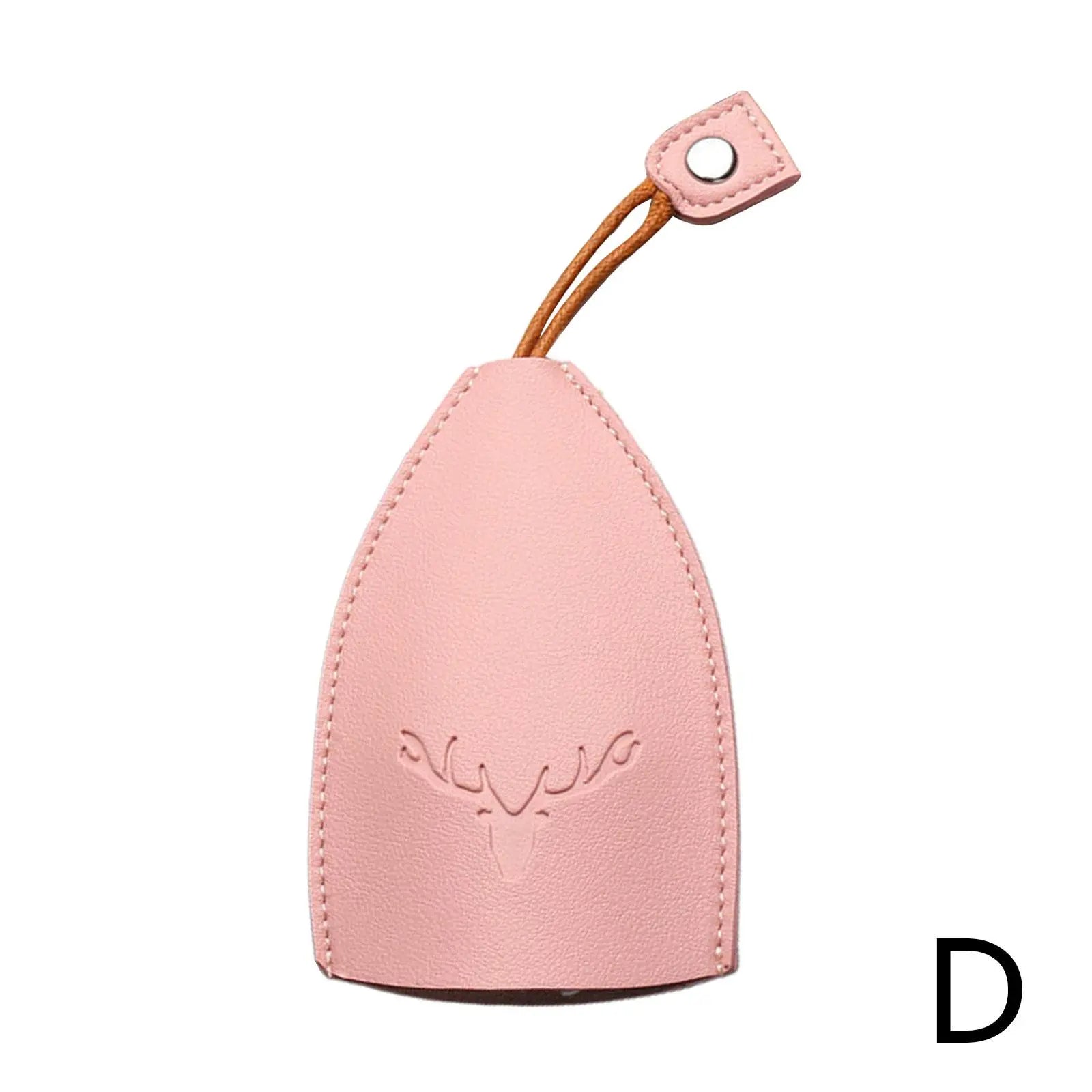 Storazone D / China Christmas Elk Key Box Cute Pull Out Key Wallets Case PU Leather Key Case Pull Type Pocket Key Holder For Keys Leather keychain