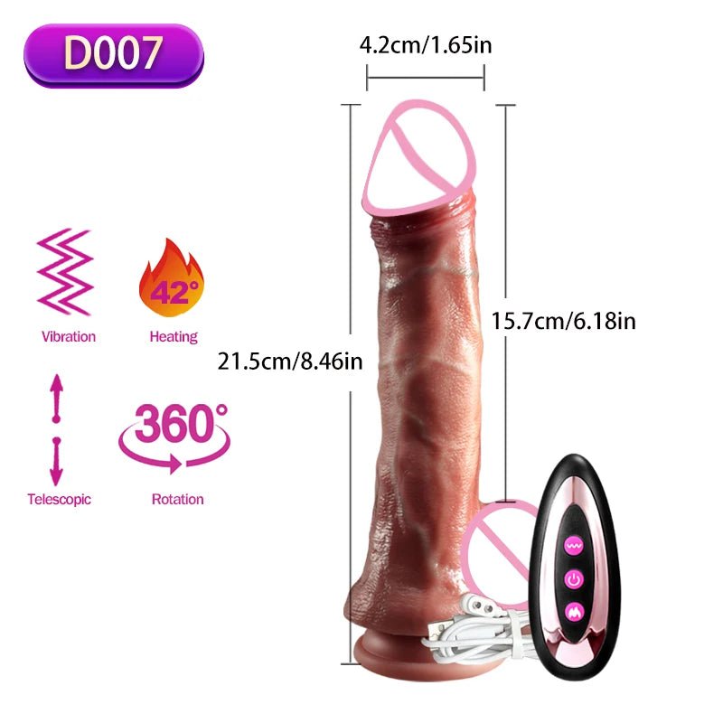 Storazone D007 / CHINA Wireless Vibrator Telescopic Dildos For Women Big Dildo Vibrador Heating Skin Feeling Dick Realistic Penis Large falos Silicone