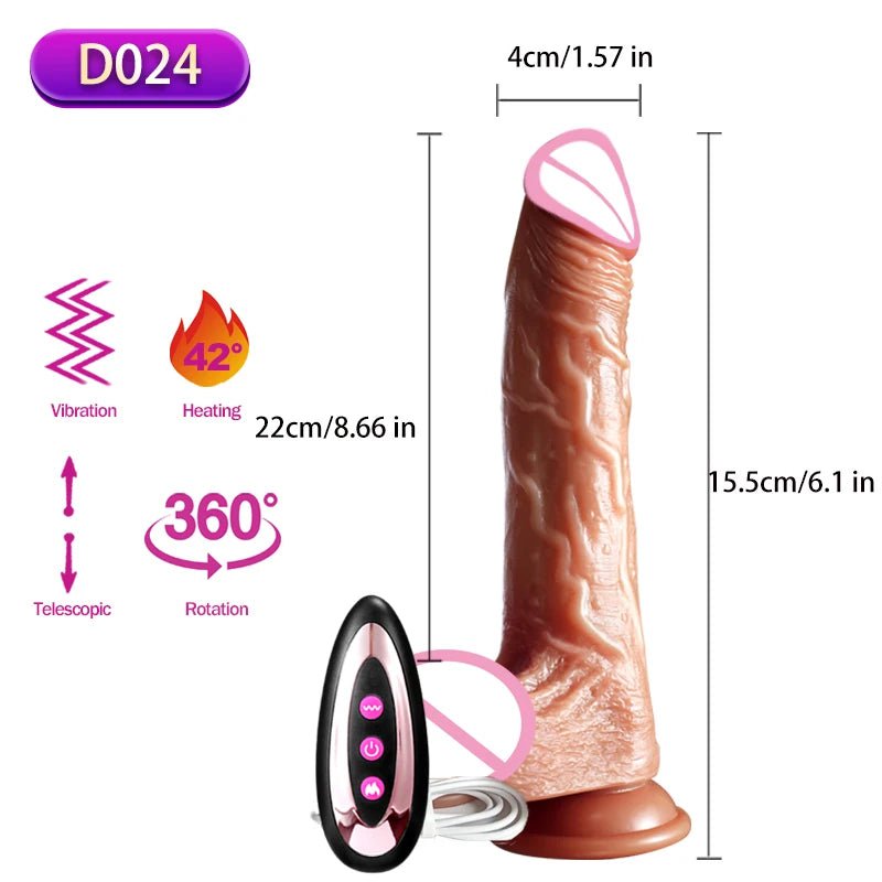 Storazone D024 / CHINA Wireless Vibrator Telescopic Dildos For Women Big Dildo Vibrador Heating Skin Feeling Dick Realistic Penis Large falos Silicone