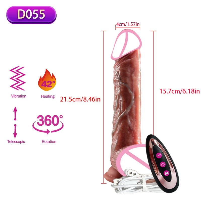 Storazone D055 / CHINA Wireless Vibrator Telescopic Dildos For Women Big Dildo Vibrador Heating Skin Feeling Dick Realistic Penis Large falos Silicone