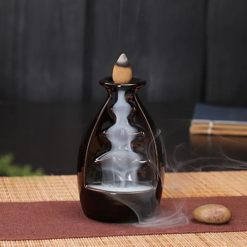 Storazone D4 Only Burner Creative Home Decor Backflow Stick Incense Burner Ceramic Censer Home Decoration Use In Home Teahouse Zen Yoga Decor -No Incense