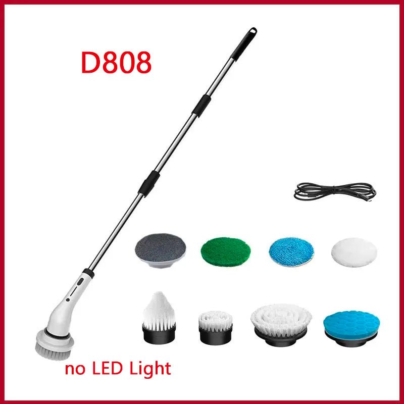 Storazone D808 / CHINA New 8-in-1 Electric Cleaning Brush Bathroom Kitchen Brush Cleaning Multifunctional Household Cleaning Brush With LED NightLight