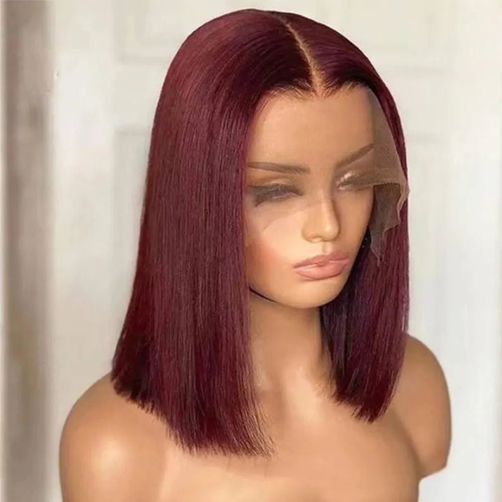 Storazone #D99J / CHINA / 8inches | 13*5*1 | 180% Short Straight Bob Human Hair Wigs for Black Women Human Hair 180 Density Glueless Wigs Human Hair Bob Frontal Wigs Human Hair