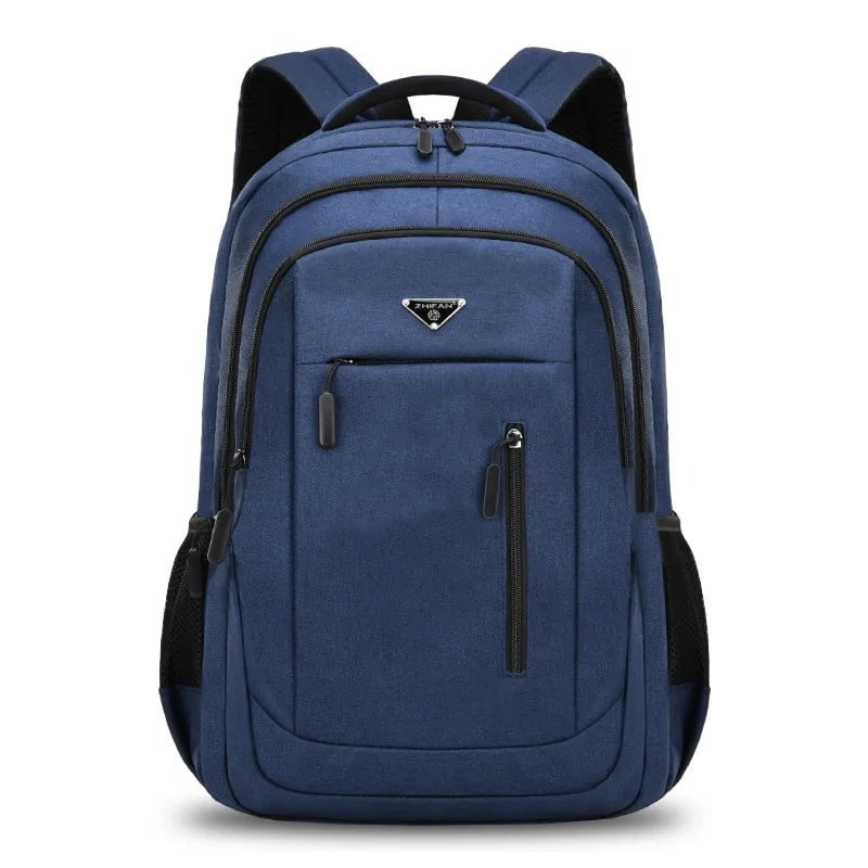 Storazone Dark Blue / 47x33x17 cm Large Capacity Backpack Men Laptop Backpacks 15.6 Oxford Black Solid High School Bags Teen College Boy Gril Student Backpack