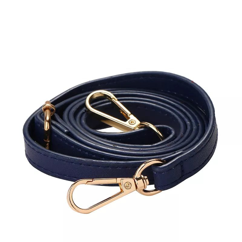 Storazone dark blue gold / 110CM-125CM 125CM Long PU Leather Bag Strap Accessories for handbags 1.2CM Wide Shoulder Bag Strap For crossbody Replacement Strap For Bags