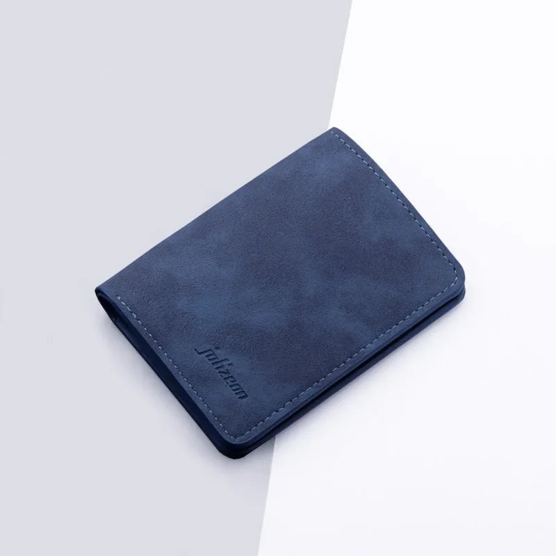 Storazone Dark Blue Men/Women Fashion Wallet ID/credit Card Holder Wallet for Men Multi-Card BagHolder Two Fold Small Wallet Black/gray Coin Purse