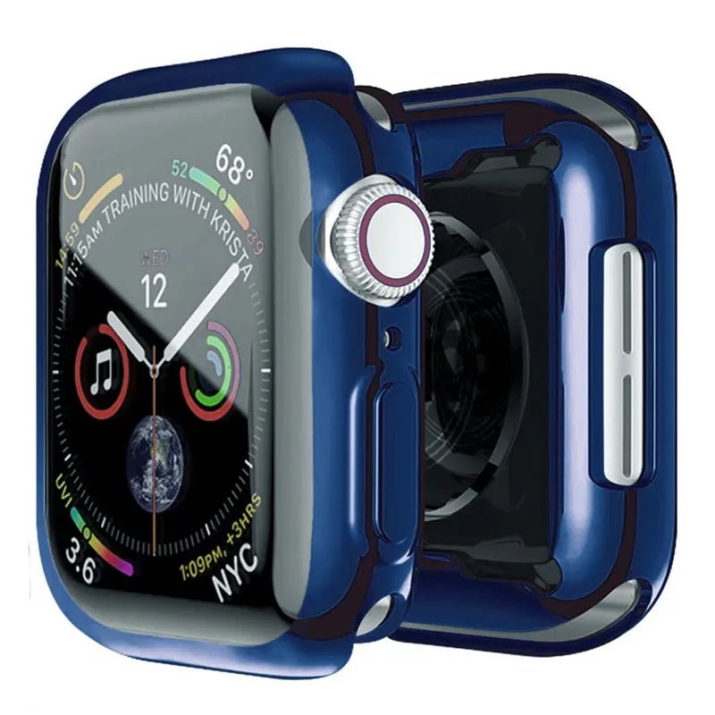 Storazone Dark blue / Series 7 8 9 45MM Screen Protector for Apple Watch Case 45mm 41mm 44MM 40MM 42mm 38MM Full TPU Bumper Cover Accessories Iwatch Series 9 8 7 SE 6 3