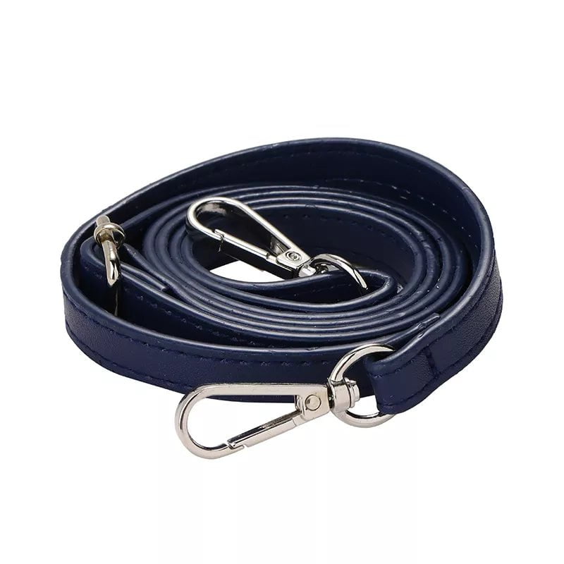 Storazone dark blue silver / 110CM-125CM 125CM Long PU Leather Bag Strap Accessories for handbags 1.2CM Wide Shoulder Bag Strap For crossbody Replacement Strap For Bags