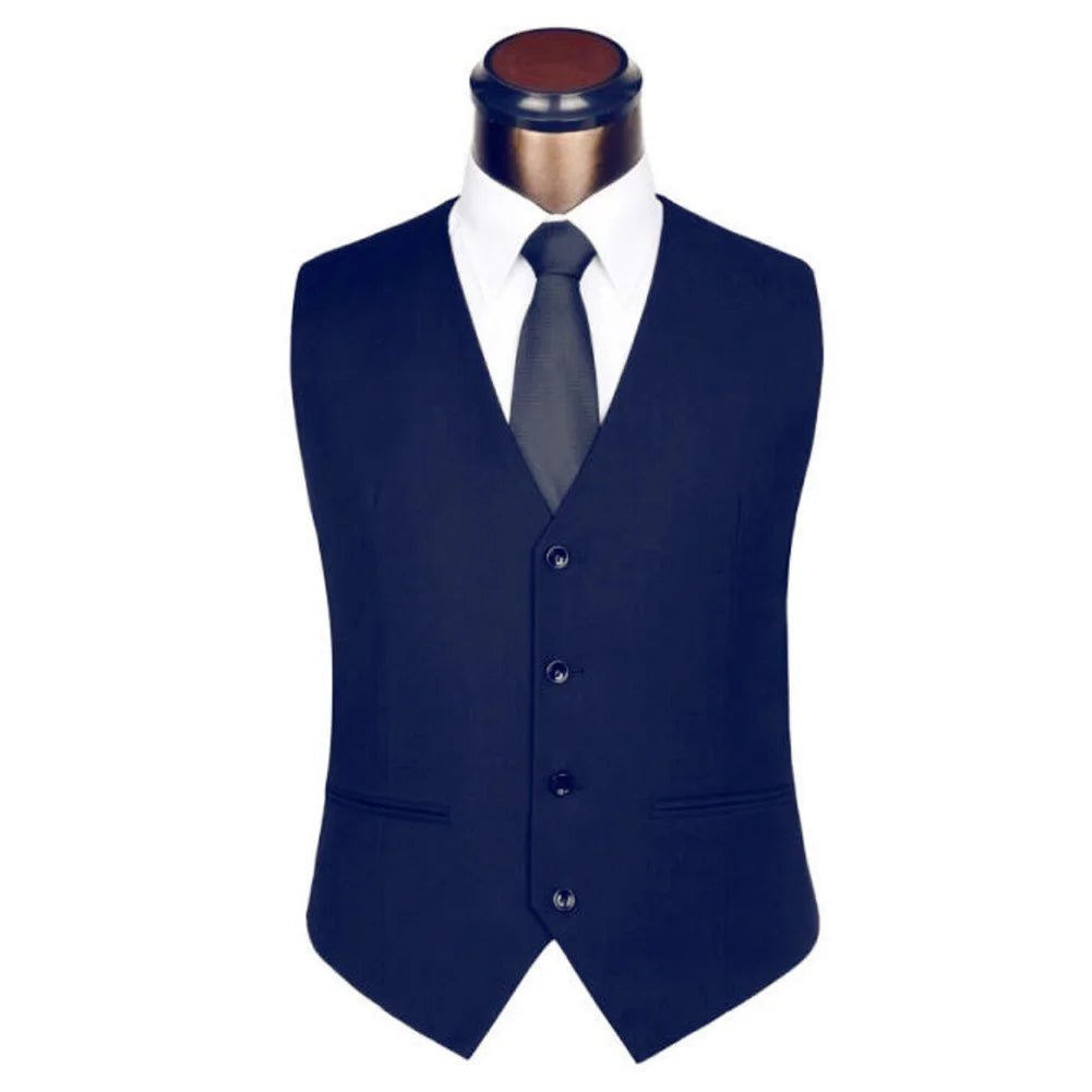 Storazone Dark Blue / XXL 2022 The New Dress Vests For Men Solid Color Single-breasted Slim-fit Mens Suit Vest Male Waistcoat Gilet Homme Casual Sleeveles
