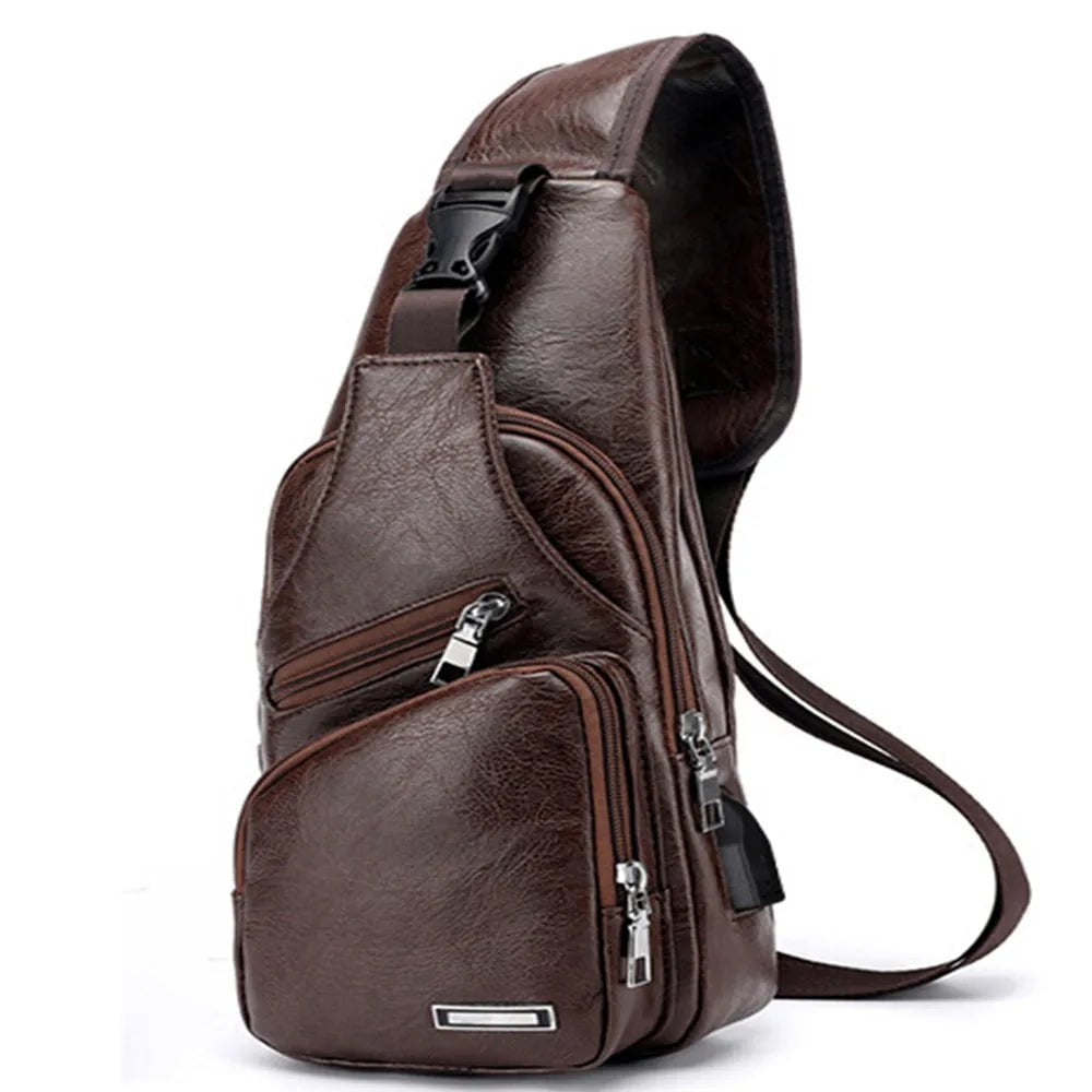 Storazone Dark Brown-2 Men Shoulder Bags Nylon Waist Packs Sling Bag Crossbody Outdoor Sport Shoulder Chest Daily Picnic Canvas Messenger Bag Bolsa