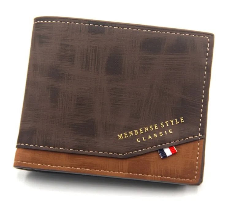 Storazone Dark Brown Men's Short Frosted Large Capacity Leather Wallet,Multi-Slot Coin Pocket Photo Holder Small Men's Wallet,Vintage Wallet for Male