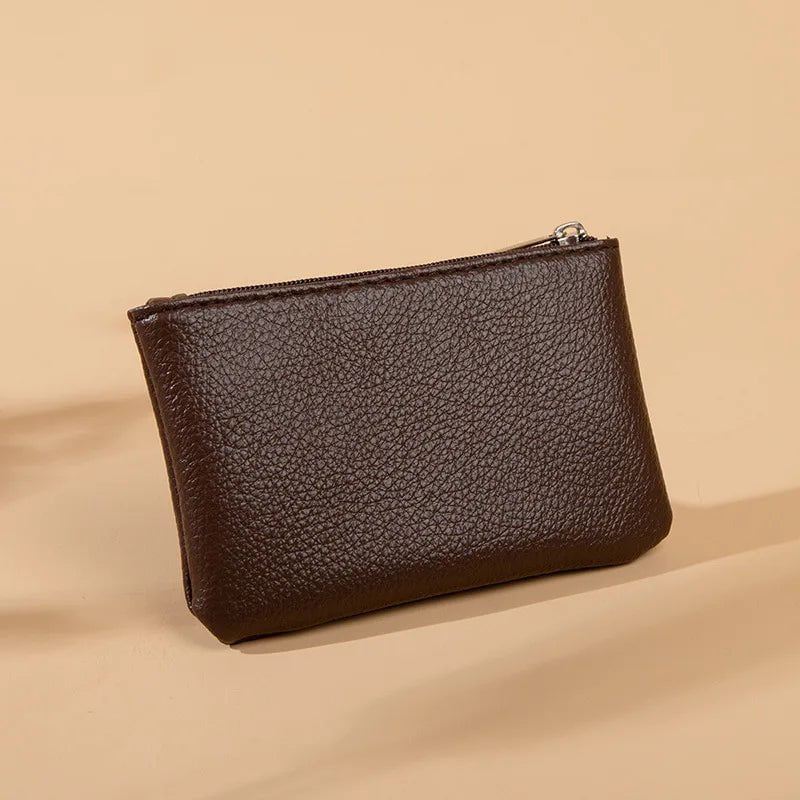 Storazone Dark brown4 Solid Color PU Leather Small Wallet for Women Short Simple Women's Purse with Buttons Ultra Thin Credit Card Bag Coin Purse