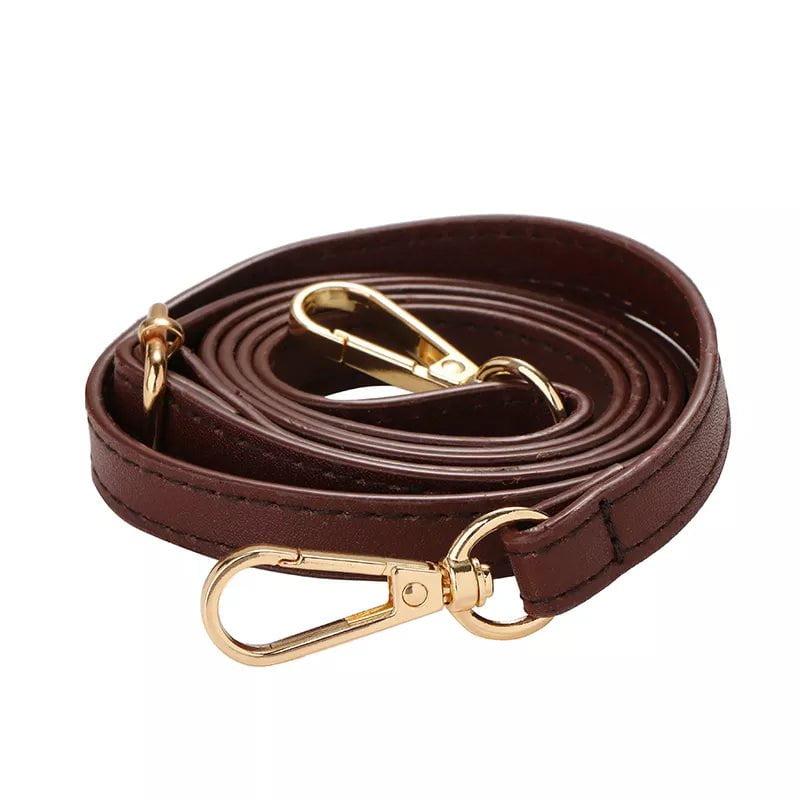 Storazone dark coffee gold / 110CM-125CM 125CM Long PU Leather Bag Strap Accessories for handbags 1.2CM Wide Shoulder Bag Strap For crossbody Replacement Strap For Bags