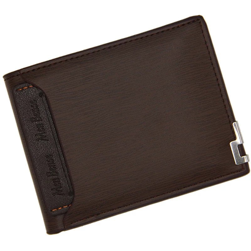 Storazone Dark Coffee Short Men Wallets Free Name Engraving Luxury Slim Card Holder Male Purse Classic Zipper Coin Pocket Brand Men's Draw Card Wallet