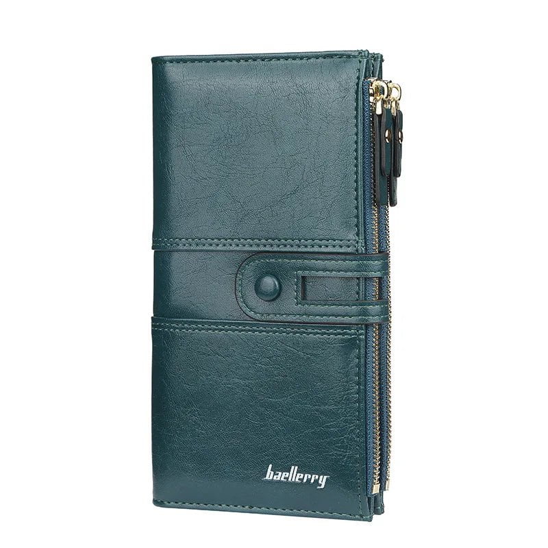 Storazone Dark Green 2023 Women Wallets Fashion Long PU Leather Top Quality Card Holder Classic Female Purse  Zipper Brand Wallet For Women