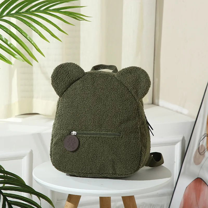 Storazone Dark Green Bear / Custom Your Text Customized Embroidery Bear Backpack Embroidered Portable Children Travel Shopping Rucksack Women's Cute Bear Shoulder Backpack