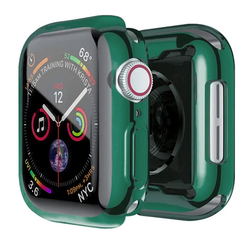 Storazone Dark green / Series 7 8 9 45MM Screen Protector for Apple Watch Case 45mm 41mm 44MM 40MM 42mm 38MM Full TPU Bumper Cover Accessories Iwatch Series 9 8 7 SE 6 3