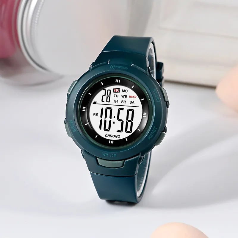 Storazone Dark green UTHAI CE49 Kids Watches Fashion Luminous Waterproof Alarm Clock Smart Watches Boys and Girls Student Electronic Watch Gift