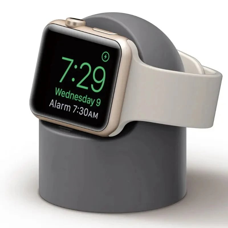 Storazone Dark Grey / CHINA Charger Stand For Apple Watch Series Ultra/8/SE2/7/6/SE/4/3 49mm/45mm/44mm/42mm/41mm/40mm/38mm Durable Silicone Nightstand Mode