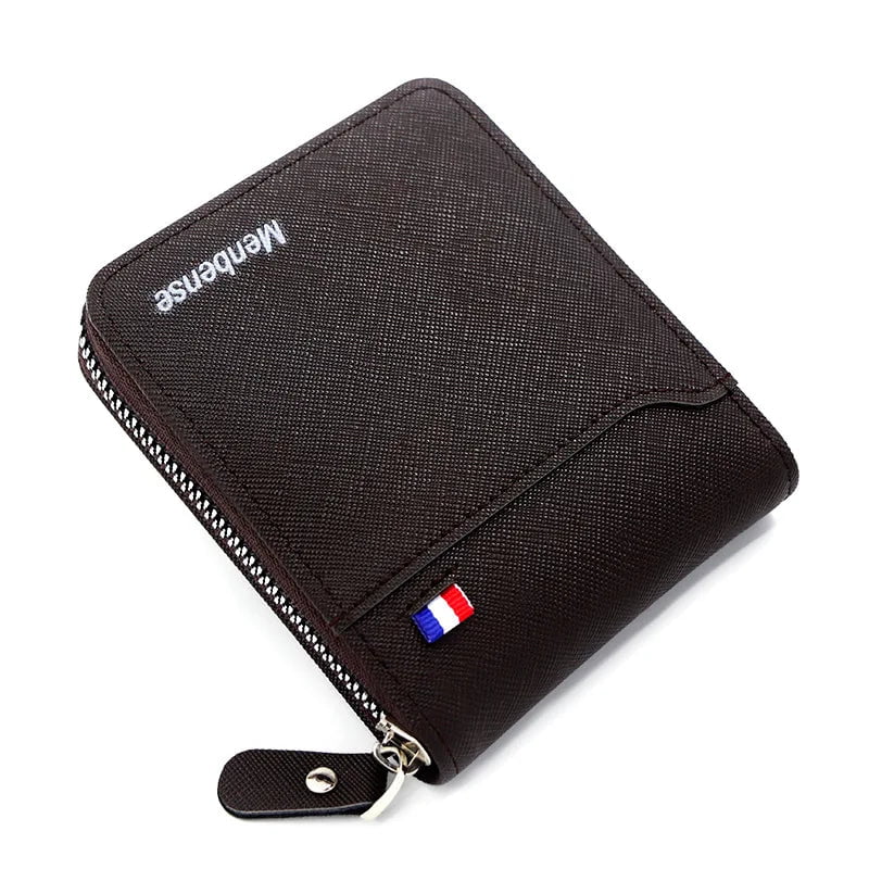 Storazone Dark Khaki New Men's Wallet Short Korean Style Men's Zipper Bag Coin Pocket Card Holder Party Bag for Man Credit Card Holder Rfid Wallet