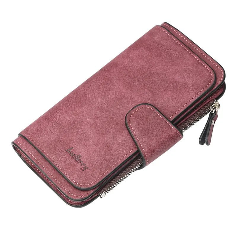 Storazone Dark Red 2023 Women Wallets Fashion Long PU Leather Top Quality Card Holder Classic Female Purse  Zipper  Wallet For Women