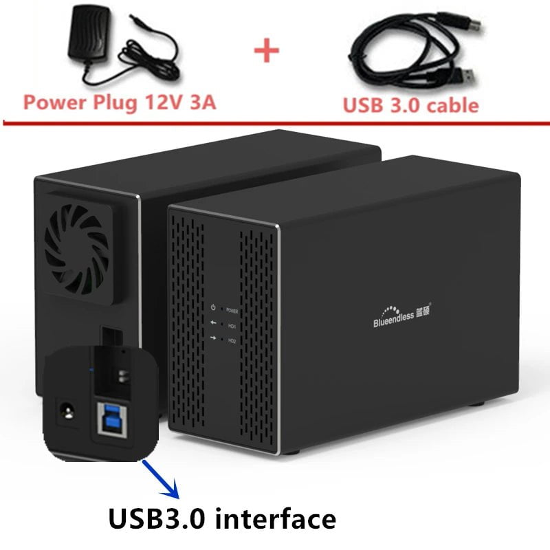Storazone DB3502B-A / Russian Federation 3.5" Dual Bay docking station external hdd enclosure raid Array Cabinet sata Hard Disk Array with RAID Function Disk Array Box