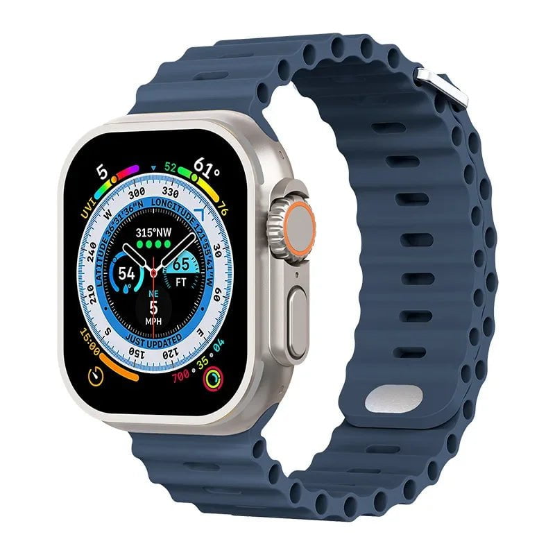 Storazone Deep blue / For 38mm 40mm 41mm Silicone strap For Apple watch Ultra/2 49mm Sports breathable soft wrist band For iwatch 9 8 7 6 5 4 SE 45mm 41mm 44mm 42mm 40mm