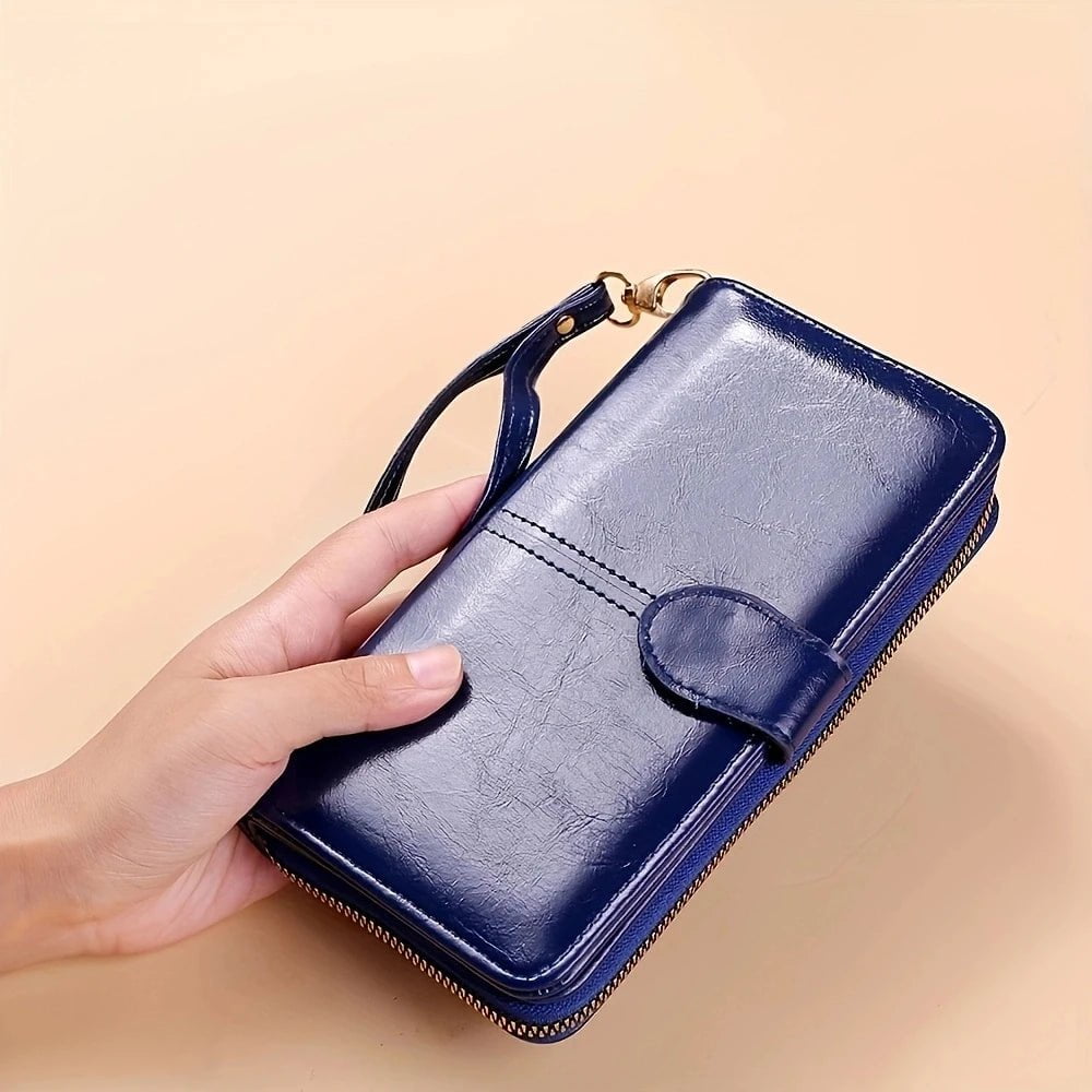 Storazone DEEP BLUE Hot Sale Women Wallet Leather Clutch Brand Coin Purse Female Wallet Card Holder Long Lady Clutch Carteira Feminina