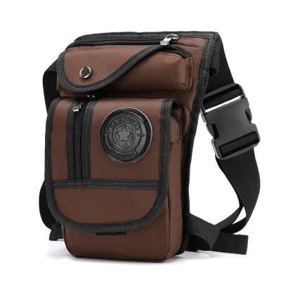 Storazone Deep Coffee Men Drop Leg Bag Waist Fanny Pack Motorcycle Rider Tactical Military Messenger Cross Body Outdoor Sports Male Belt Hip Bum Bags